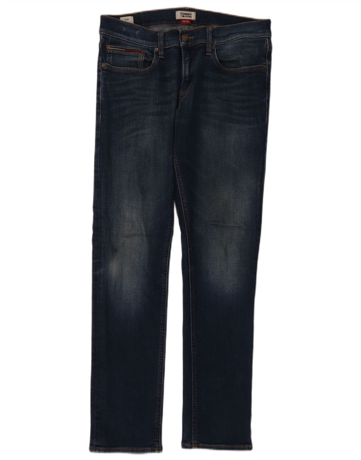 Tommy Hilfiger Mens Slim Jeans W34 L32 Navy Blue Cotton