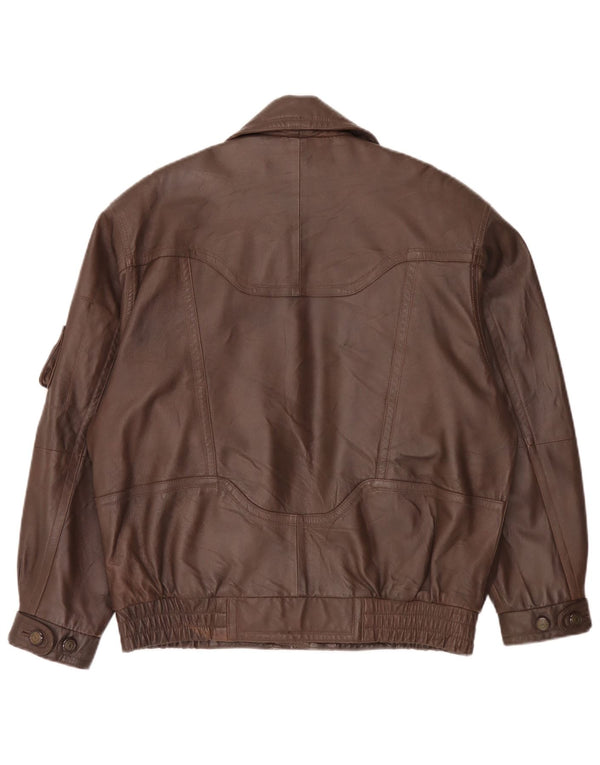 Vintage Mens Leather Jacket IT 48 Medium Brown