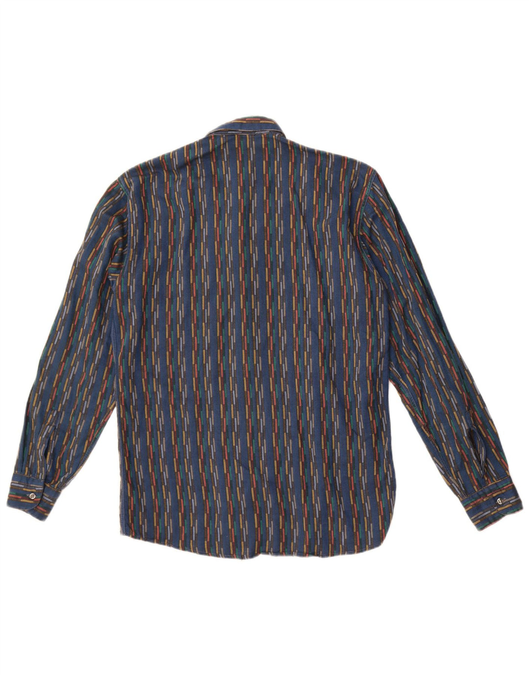 Master Mens Flannel Shirt Small Blue Striped