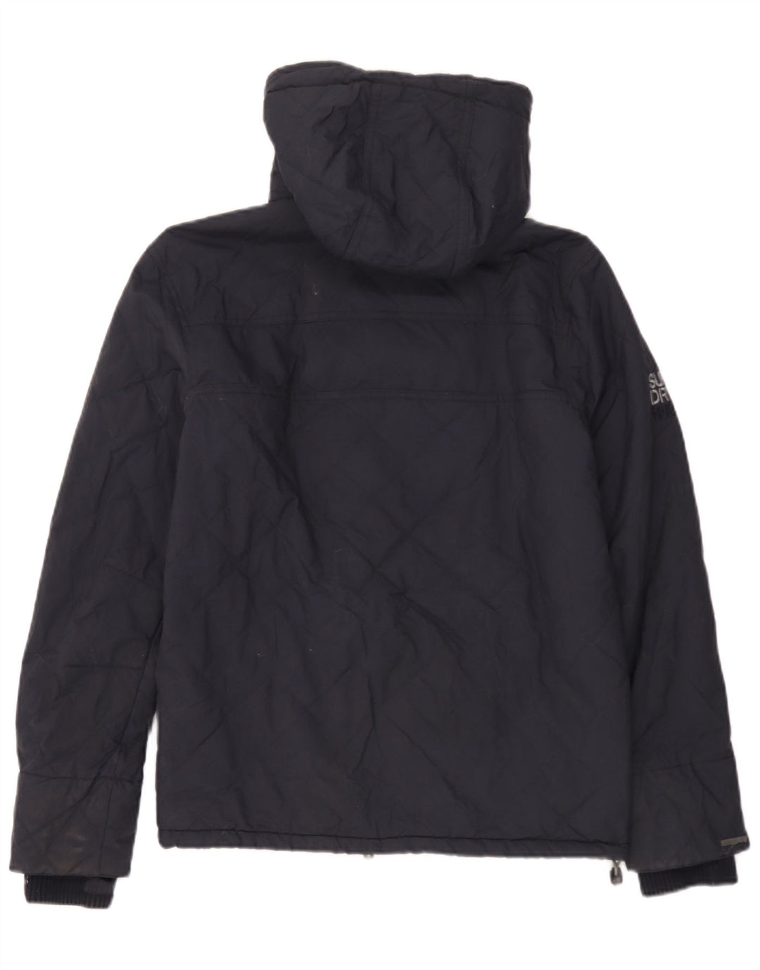 Superdry Mens Hooded Windbreaker Jacket UK 36 Small Navy Blue Nylon
