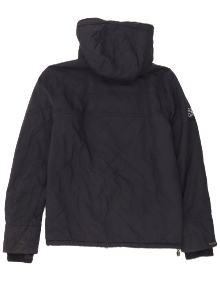Superdry Mens Hooded Windbreaker Jacket UK 36 Small Navy Blue Nylon