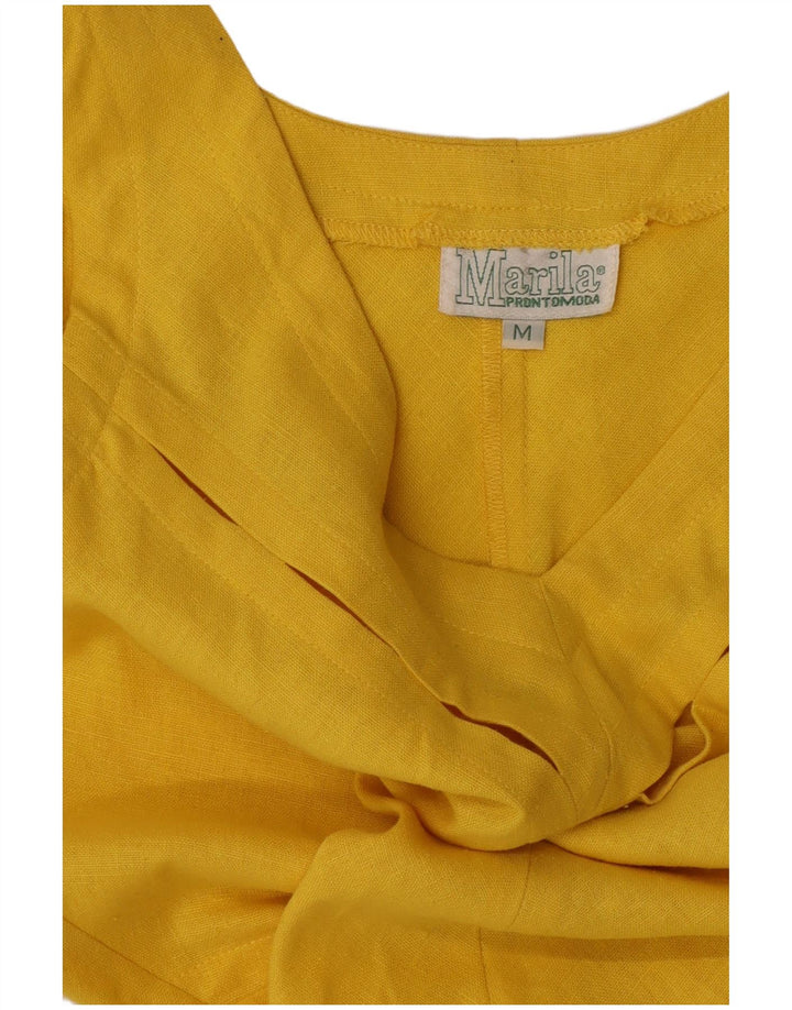 Marila Womens Sleeveless A-Line Dress UK 14 Medium Yellow