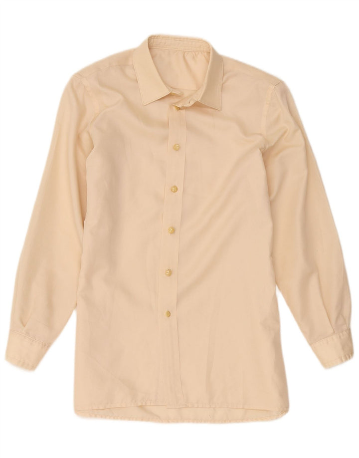 Vintage Mens Shirt Small Beige