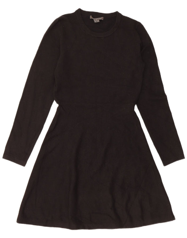 French Connection Womens Jumper Dress UK 10 Small Black Acrylic