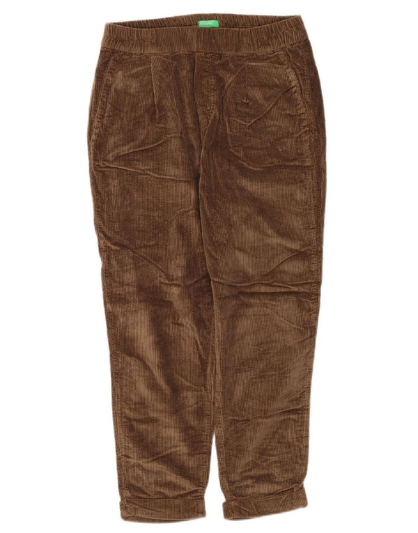 Benetton Womens Tapered Corduroy Trousers W30 L24 Brown Cotton