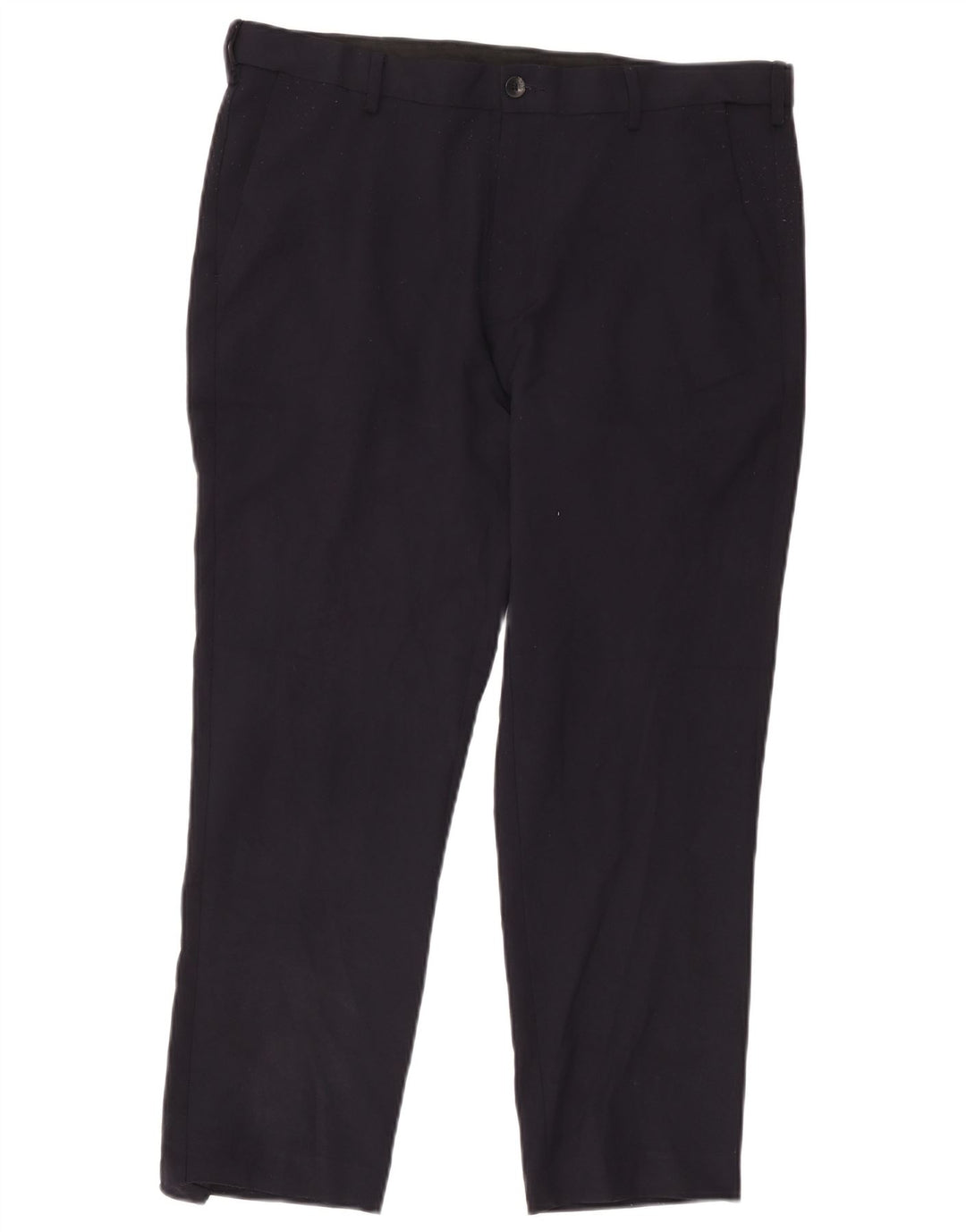 Marks & Spencer Mens Regular Fit Chino Trousers W36 L27 Navy Blue Polyester