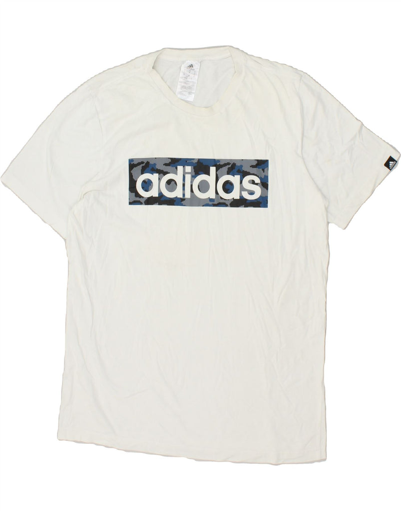 ADIDAS Mens Graphic T-Shirt Top Medium White Cotton | Vintage Adidas | Thrift | Second-Hand Adidas | Used Clothing | Messina Hembry 