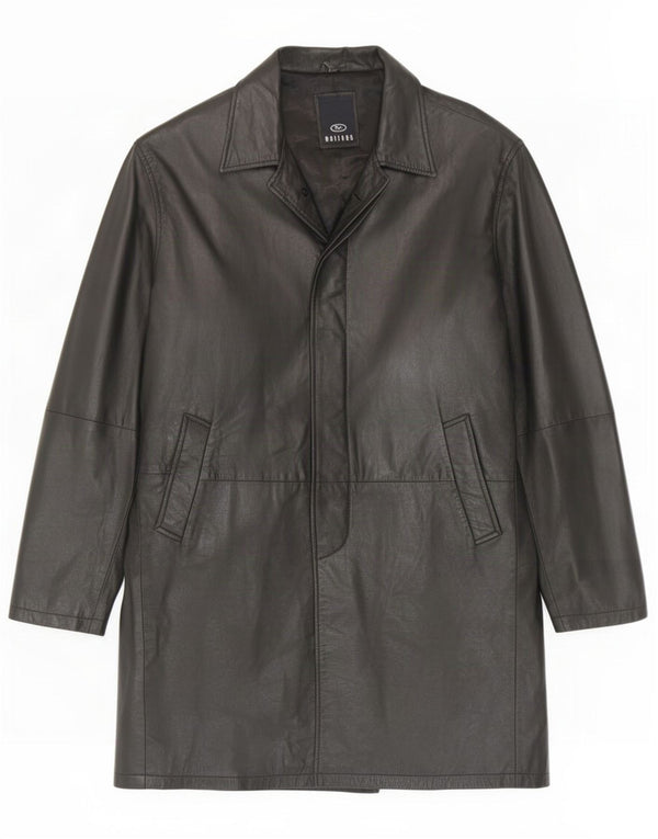 Matinee Mens Leather Coat UK 44 2XL Black