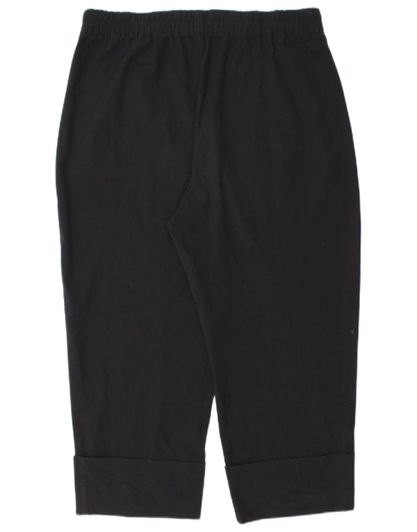 Zara Womens Tapered Capri Trousers XL W32 L23 Black