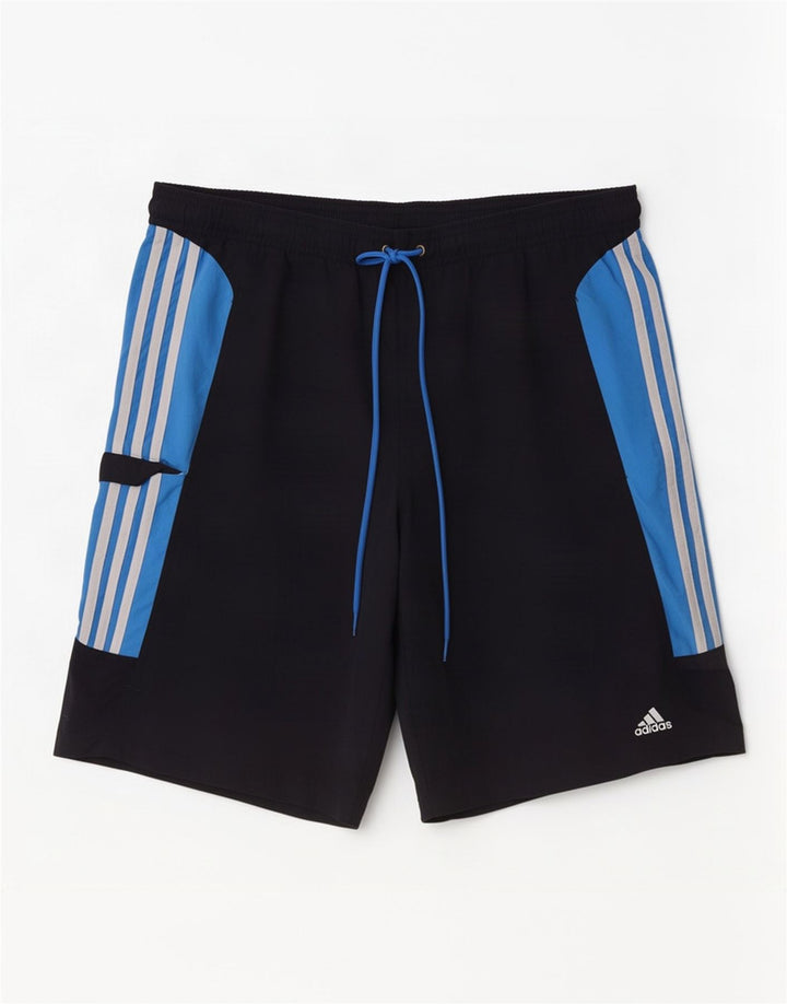 Adidas Mens Cargo Swimming Shorts Large Navy Blue Colourblock Polyester