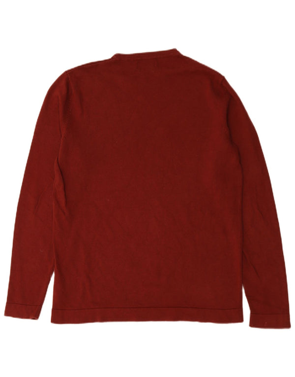 Jack & Jones Mens Crew Neck Jumper Sweater Medium Red Cotton