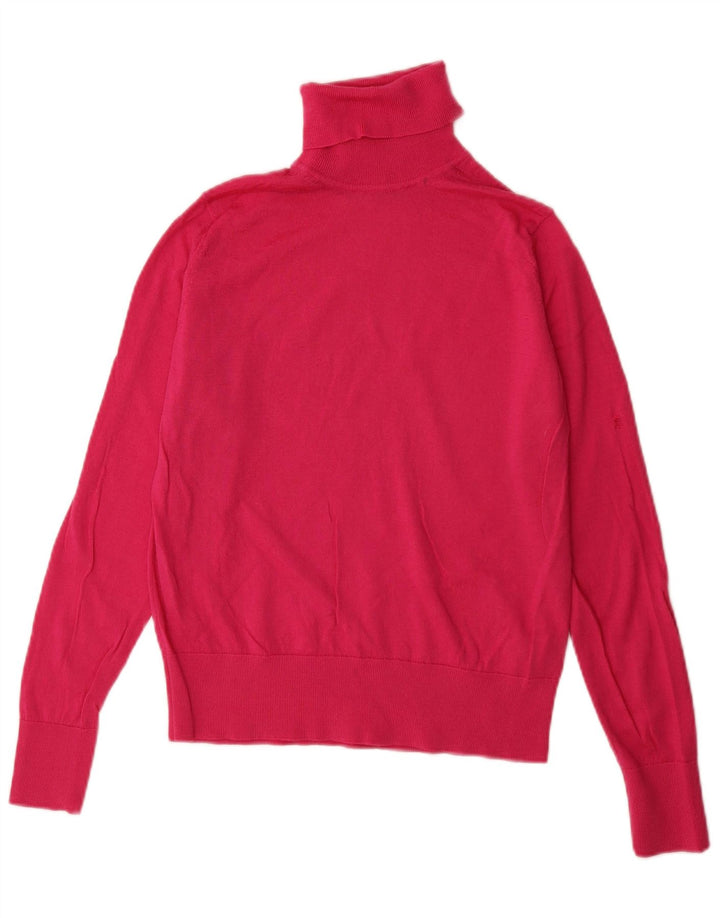 Marks & Spencer Womens Roll Neck Jumper Sweater UK 12 Medium Pink
