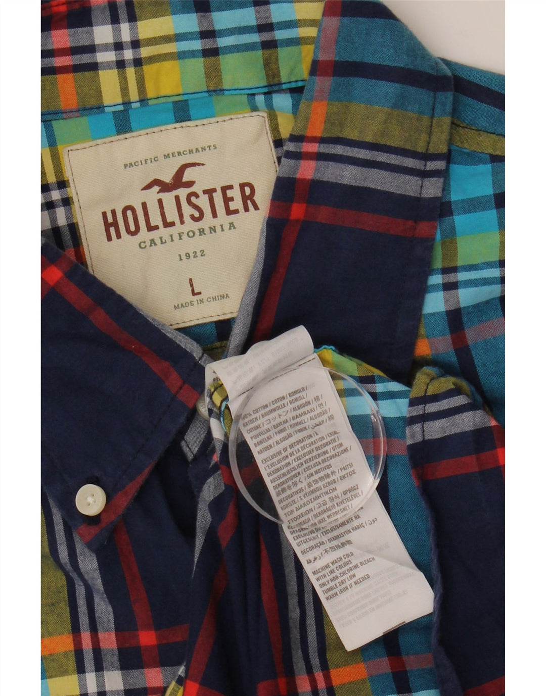 HOLLISTER Mens Shirt Large Multicoloured Check Cotton