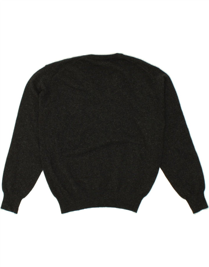 BENETTON Womens V-Neck Jumper Sweater UK 16 Large Grey Vintage Benetton and Second-Hand Benetton from Messina Hembry 