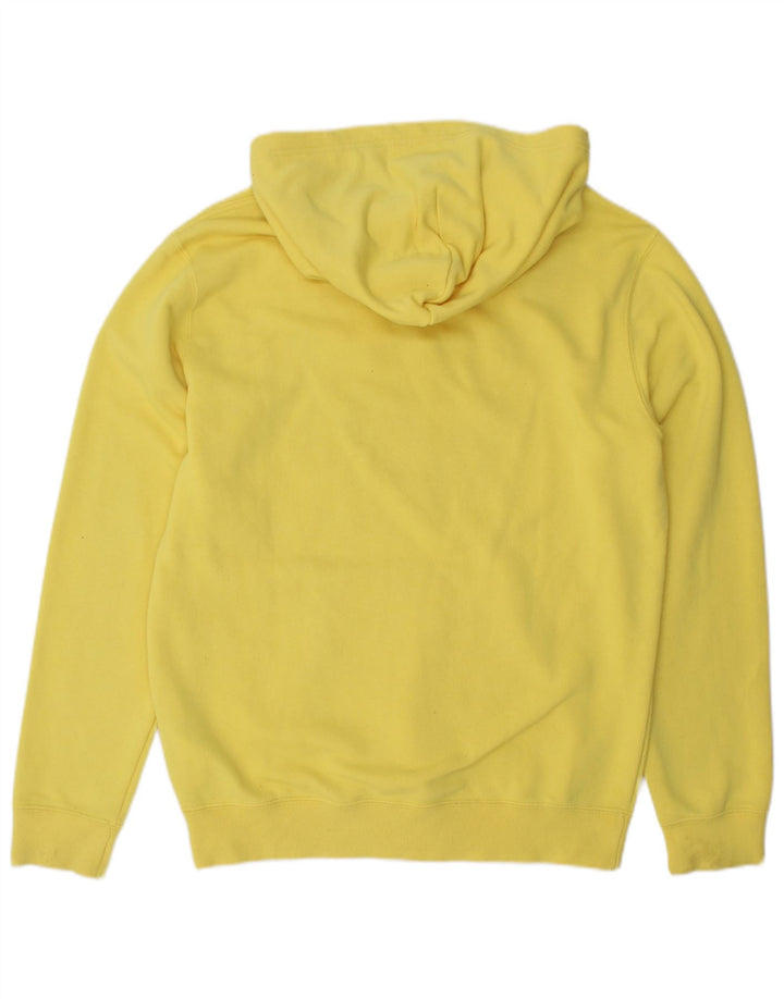Champion Mens Graphic Hoodie Jumper Medium Yellow Cotton