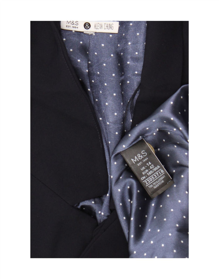 Marks & Spencer Womens Alexa Chung Blazer Jacket UK 14 Large Navy Blue