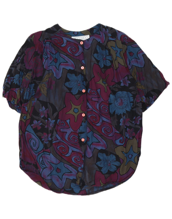 ACCORDO Womens Short Sleeve Shirt Blouse US 4 Small Multicoloured Floral