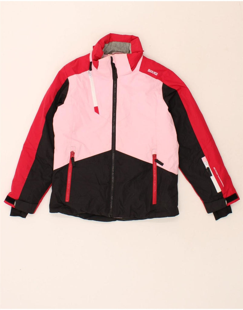 BRUGI Girls Waterproof Jacket 10-11 Years Pink Colourblock Polyester | Vintage Brugi | Thrift | Second-Hand Brugi | Used Clothing | Messina Hembry 