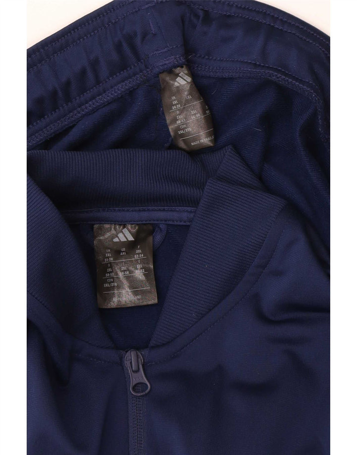 Adidas Womens Full Tracksuit UK 24/26 2XL Navy Blue Polyester