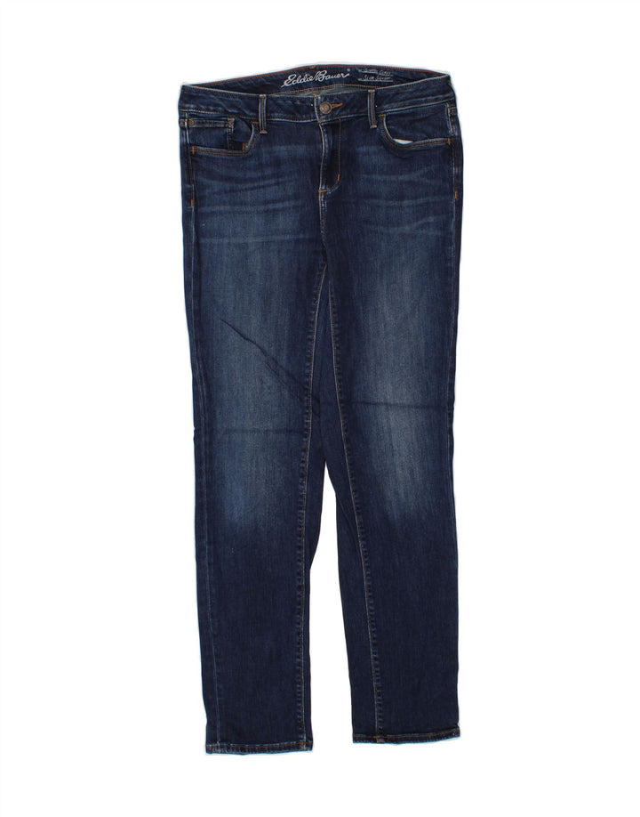 EDDIE BAUER Womens Slight Curve Slim Jeans US 10 Large W30 L32 Navy Blue Vintage Eddie Bauer and Second-Hand Eddie Bauer from Messina Hembry 