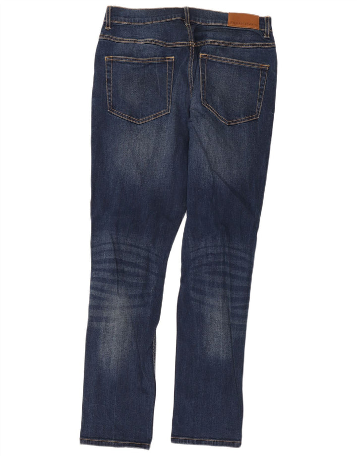 Farah Mens Straight Jeans W30 L32 Navy Blue Cotton