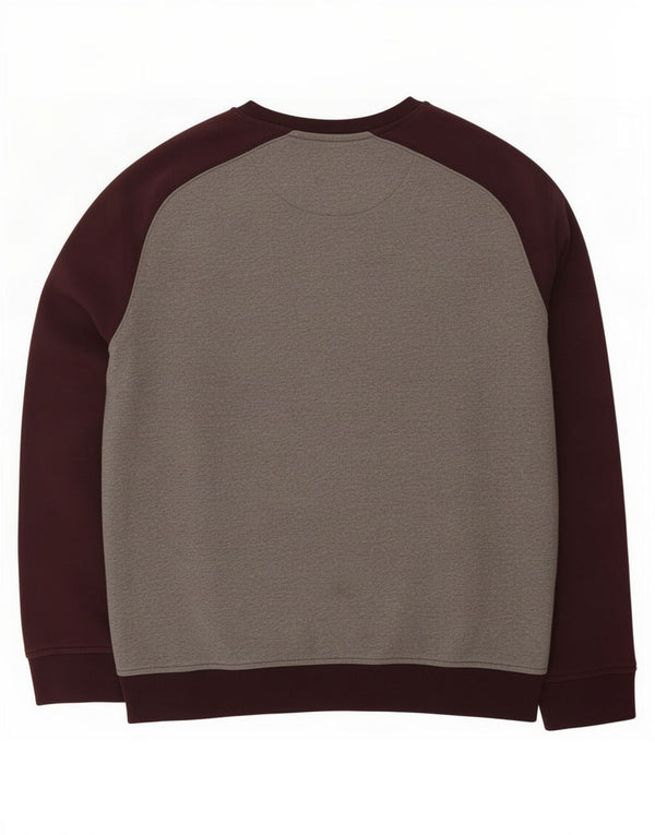 Lyle & Scott Mens Sweatshirt Jumper Large Grey Colourblock Cotton