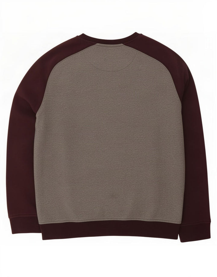 Lyle & Scott Mens Sweatshirt Jumper Large Grey Colourblock Cotton