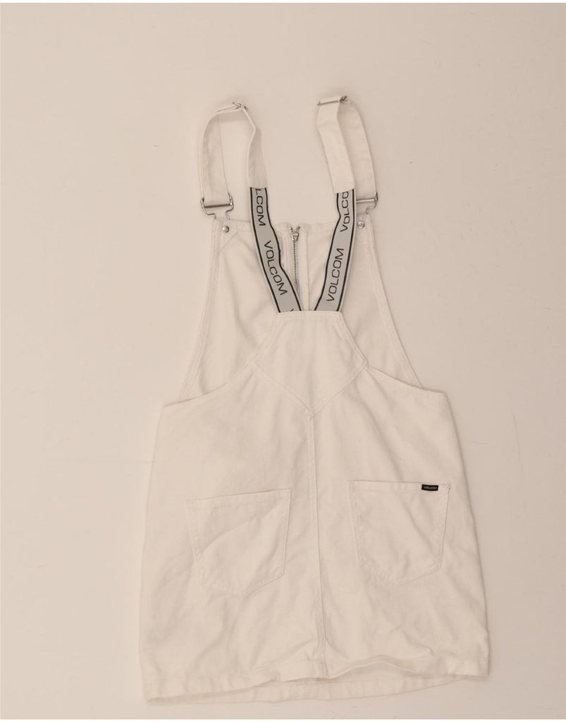 VOLCOM Womens Dungarees Skirt XS W30 White Cotton Vintage Volcom and Second-Hand Volcom from Messina Hembry 