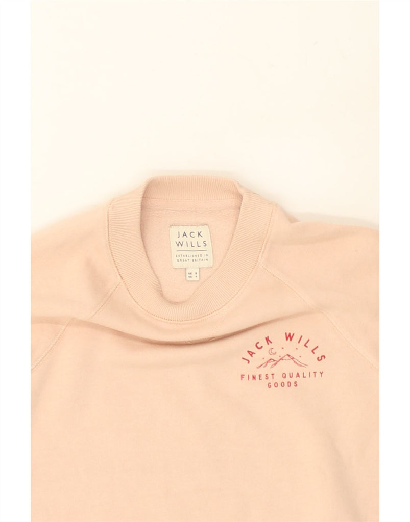 JACK WILLS Womens Sweatshirt Jumper UK 8 Small Pink Cotton | Vintage Jack Wills | Thrift | Second-Hand Jack Wills | Used Clothing | Messina Hembry 