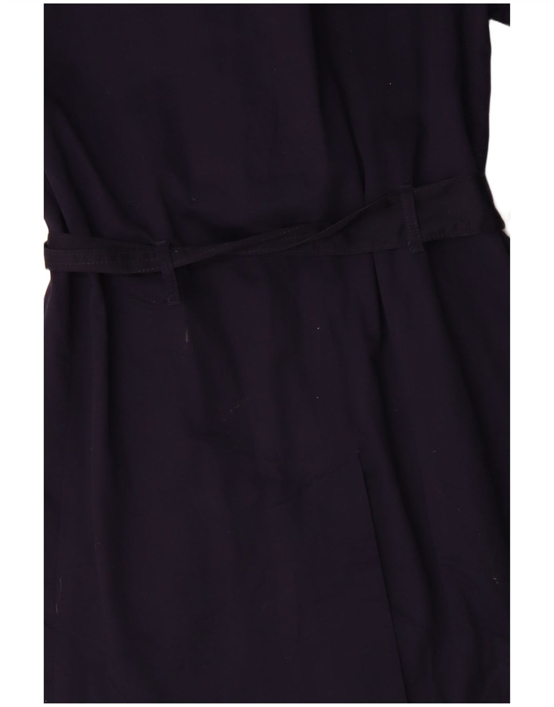 Marks & Spencer Womens Trench Coat UK 14 Medium Navy Blue Cotton