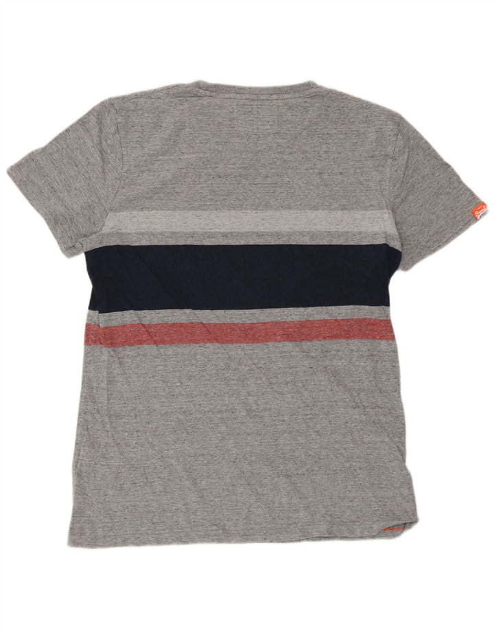 SUPERDRY Mens T-Shirt Top XL Grey Colourblock Cotton