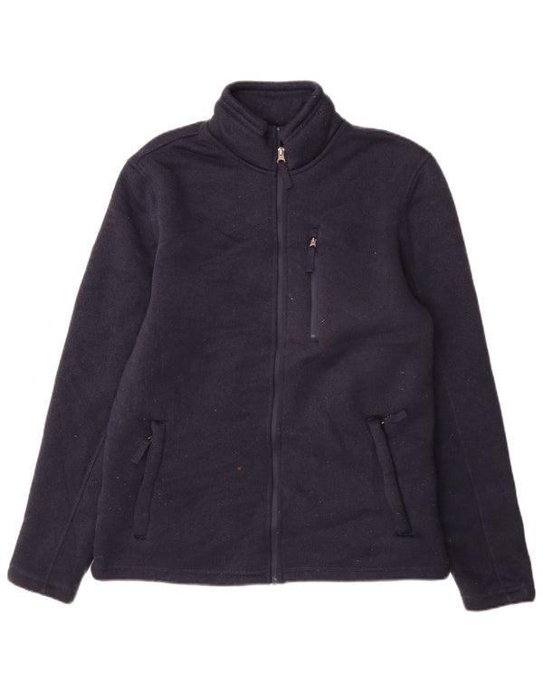 Marks & Spencer Mens Sherpa Tracksuit Top Jacket Medium Navy Blue Polyester