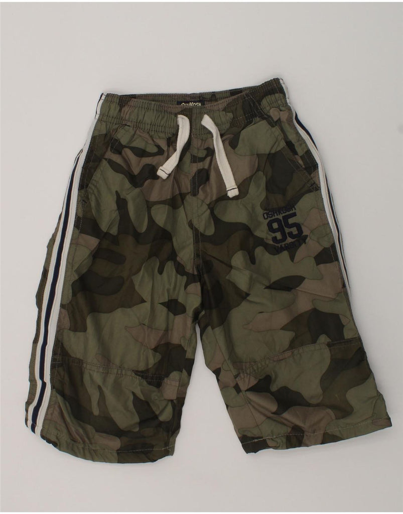 OSH KOSH Boys Bermuda Shorts 4-5 Years W20  Khaki Camouflage Polyester | Vintage Osh Kosh | Thrift | Second-Hand Osh Kosh | Used Clothing | Messina Hembry 