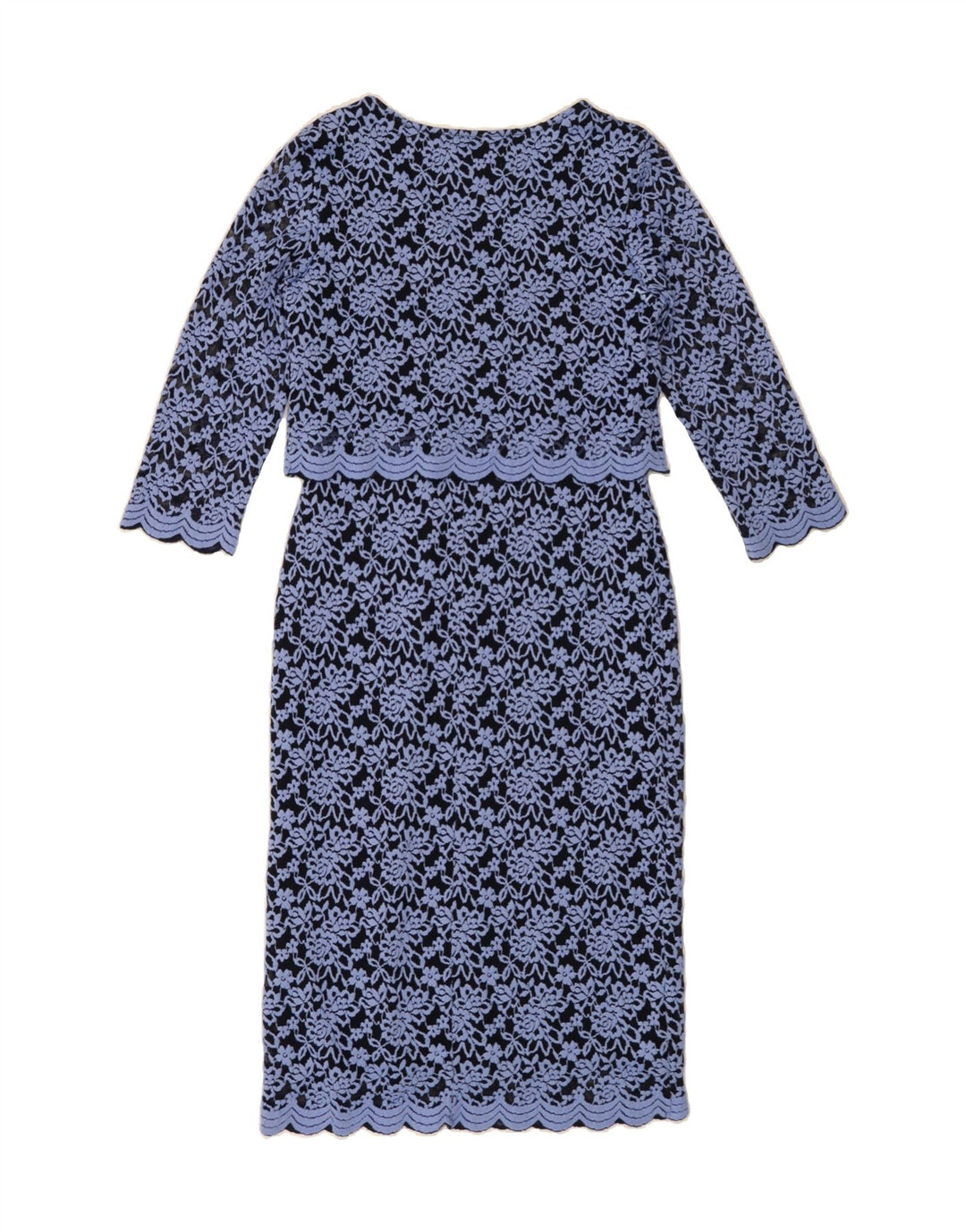 PER UNA Womens 3/4 Sleeve Maxi Dress UK 12 Medium  Blue Floral Polyester Vintage Per Una and Second-Hand Per Una from Messina Hembry 