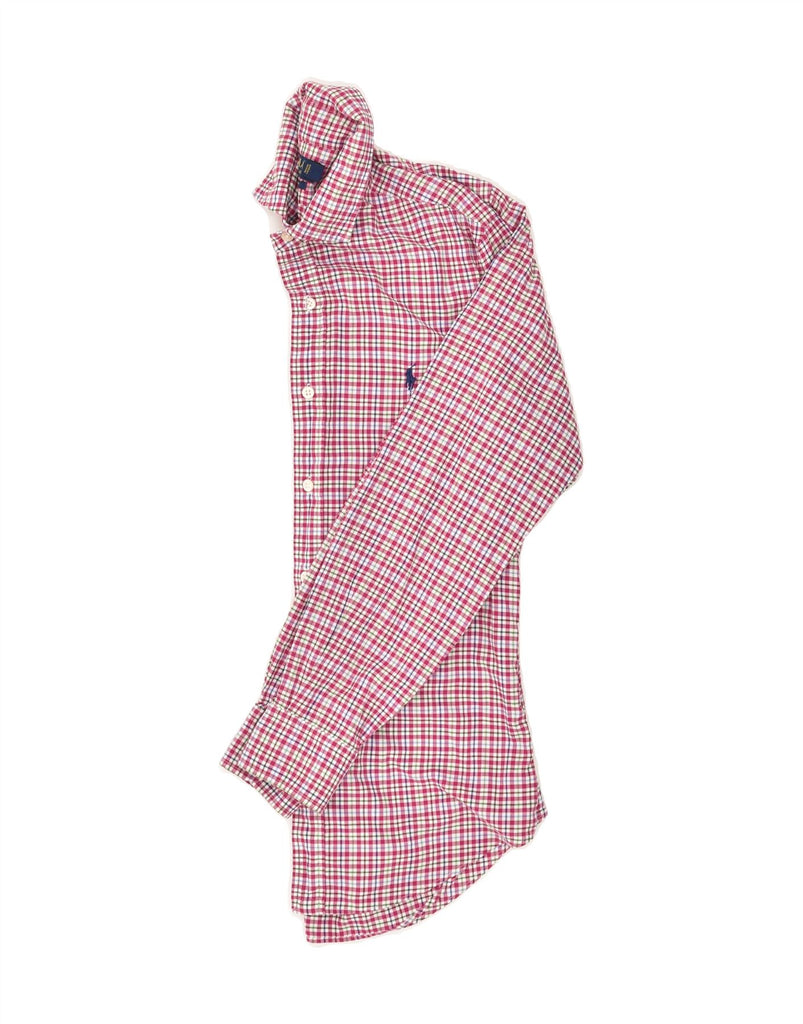 POLO RALPH LAUREN Mens Slim Fit Shirt Small Pink Check Cotton | Vintage Polo Ralph Lauren | Thrift | Second-Hand Polo Ralph Lauren | Used Clothing | Messina Hembry 