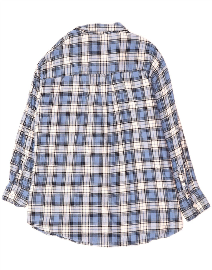 Levi's Womens Flannel Shirt UK 18 XL Blue Check Cotton