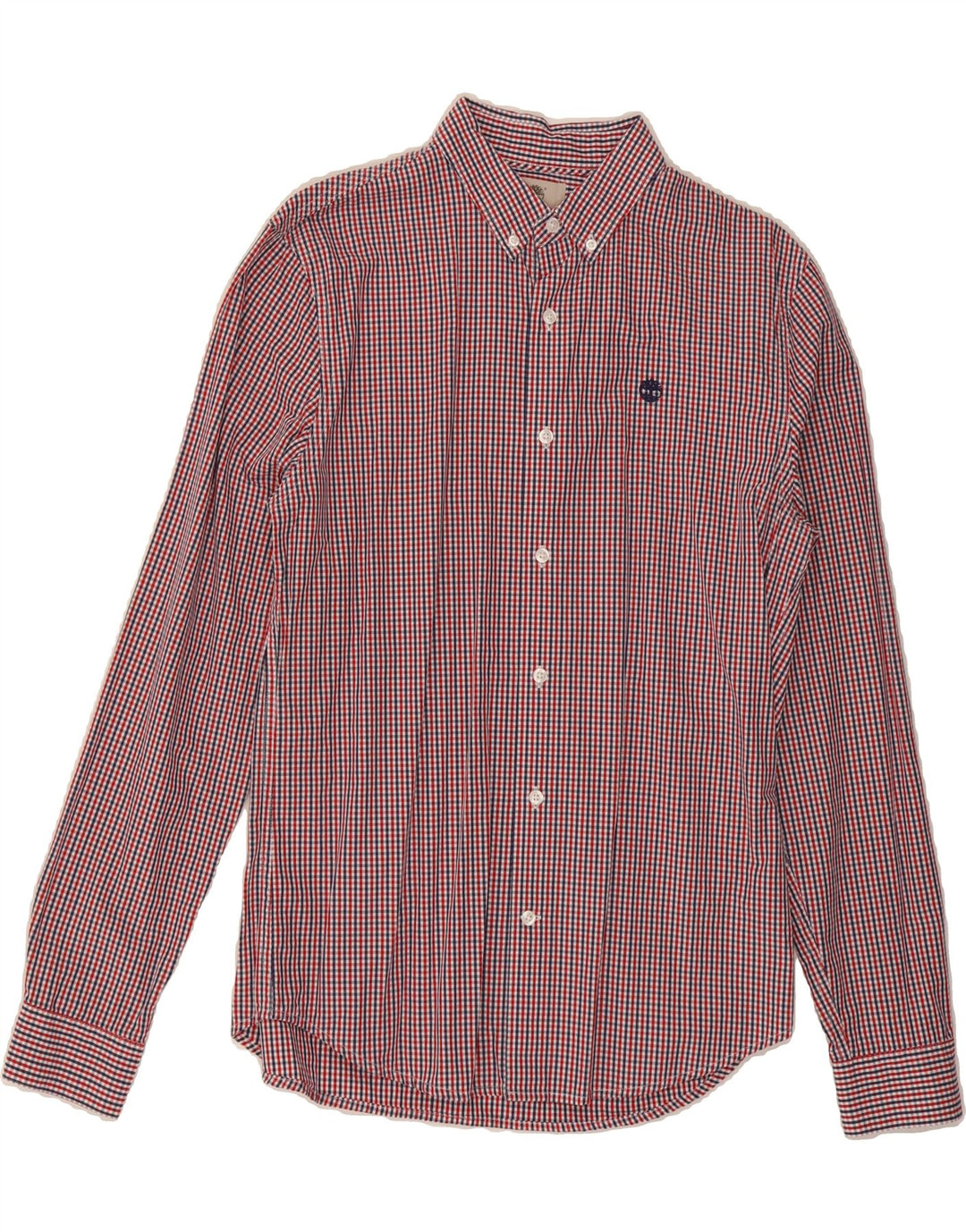 TIMBERLAND Mens Slim Fit Shirt Medium Red Check Cotton Vintage Timberland and Second-Hand Timberland from Messina Hembry 