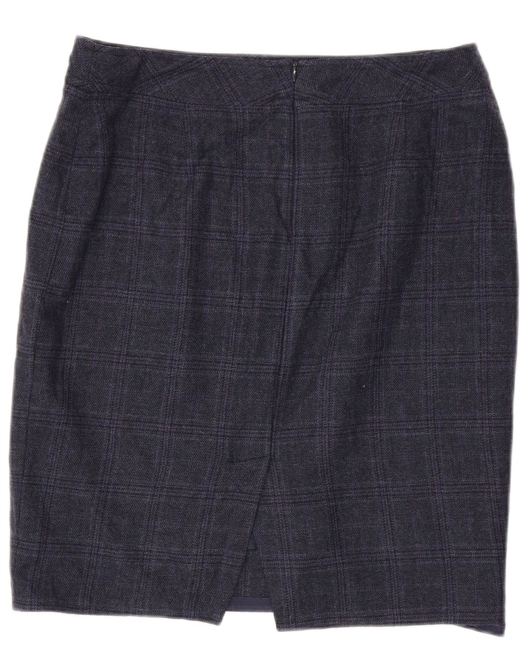 Luisa Spagnoli Womens Pencil Skirt IT 46 Large W36 Navy Blue Check