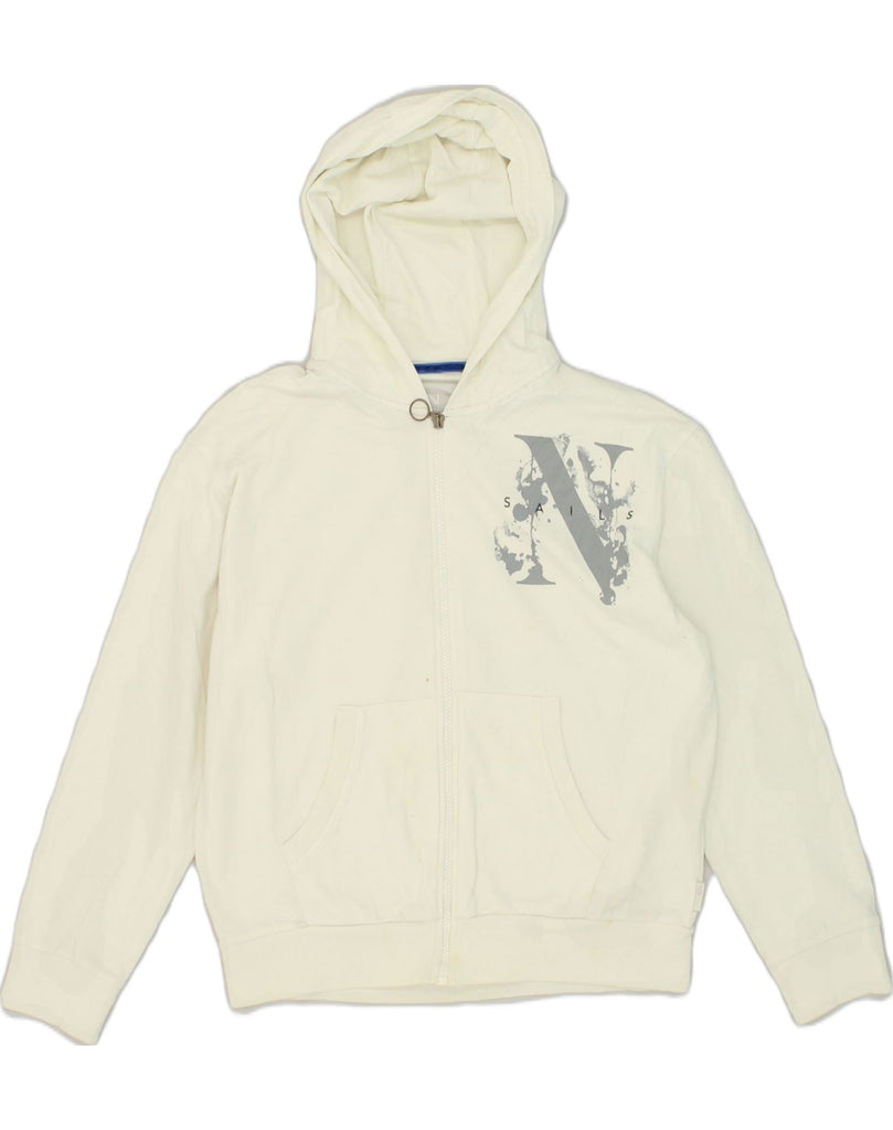 NORTH SAILS Mens Graphic Zip Hoodie Sweater Small White Cotton | Vintage North Sails | Thrift | Second-Hand North Sails | Used Clothing | Messina Hembry 