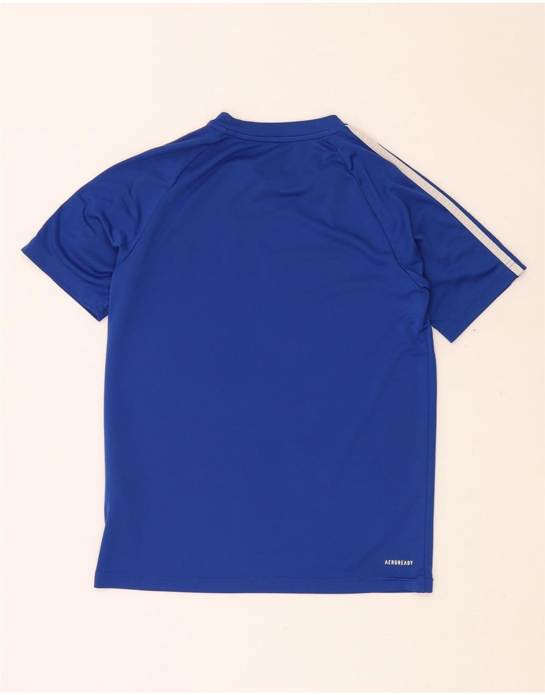 ADIDAS Boys Aeroready T-Shirt Top 13-14 Years Blue Polyester