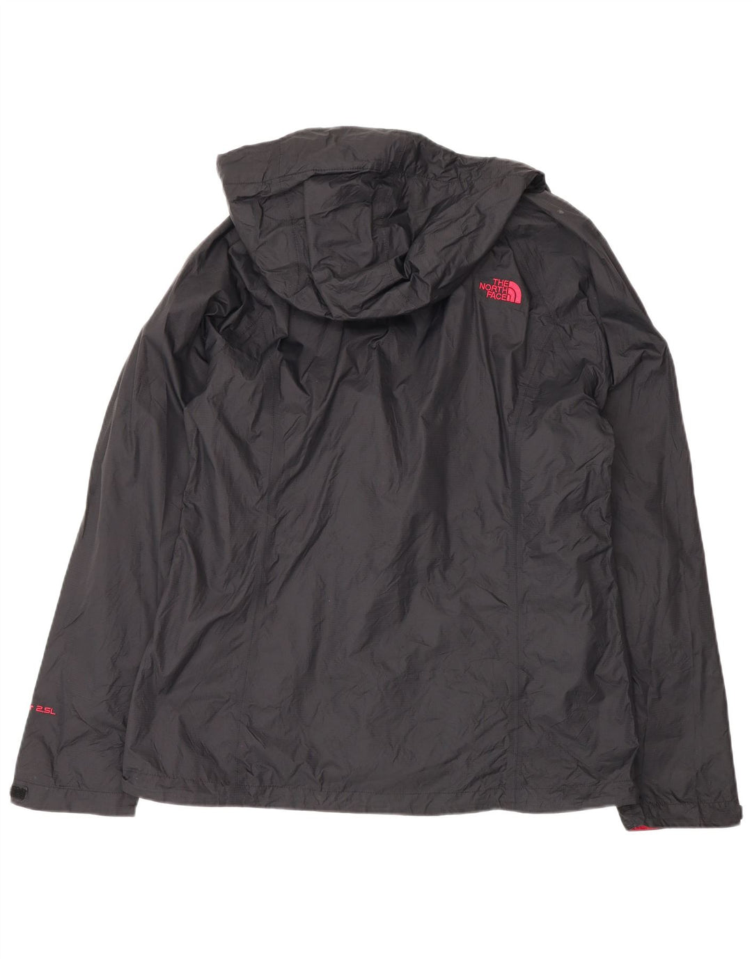 The North Face Womens Hooded Rain Jacket UK 16 Large Black Nylon