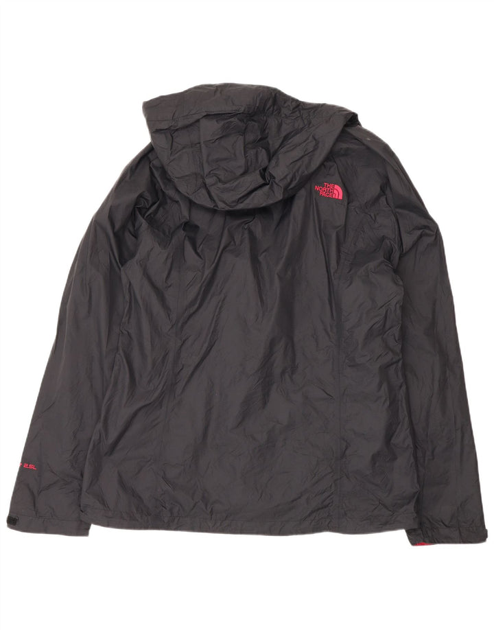 The North Face Womens Hooded Rain Jacket UK 16 Large Black Nylon