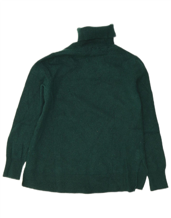Massimo Dutti Womens Roll Neck Jumper Sweater UK 10 Small Green Wool
