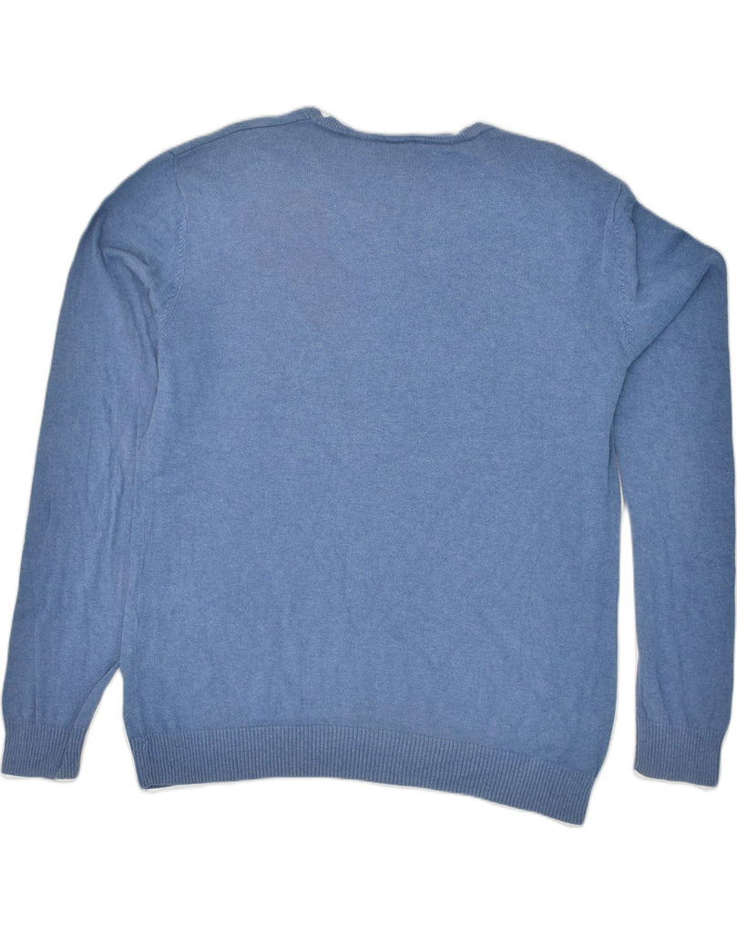 QUIKSILVER Mens Slim Fit V-Neck Jumper Sweater XL Blue Cotton | Vintage Quiksilver | Thrift | Second-Hand Quiksilver | Used Clothing | Messina Hembry 