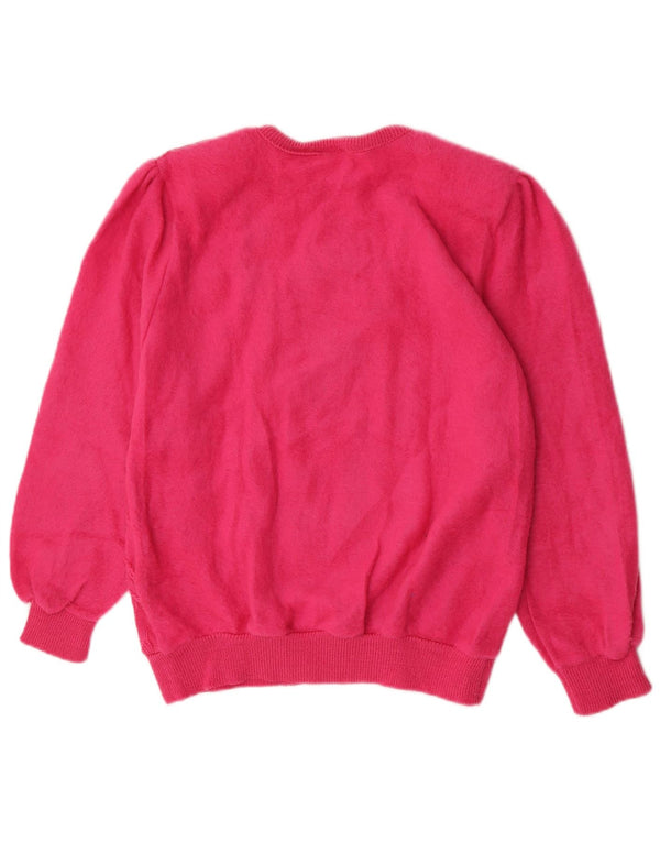 Elegance Womens Crew Neck Jumper Sweater UK 14 Medium Pink Floral