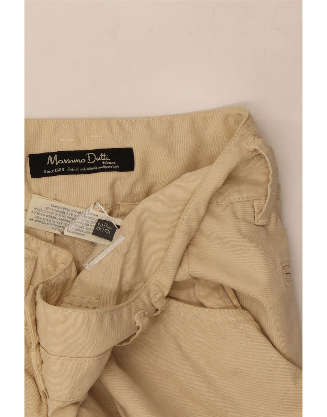 Massimo Dutti Womens Casual Shorts EU 36 Small W27 Beige Cotton