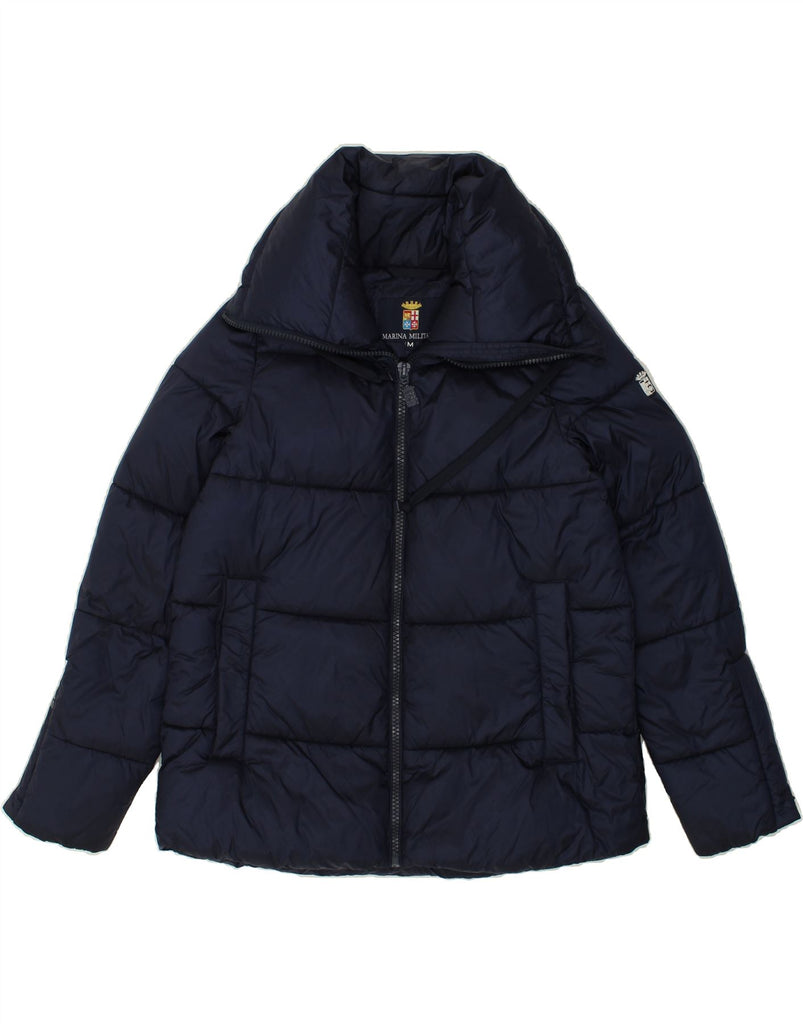 MARINA MILITARE Womens Padded Jacket UK 14 Medium Navy Blue Nylon | Vintage Marina Militare | Thrift | Second-Hand Marina Militare | Used Clothing | Messina Hembry 