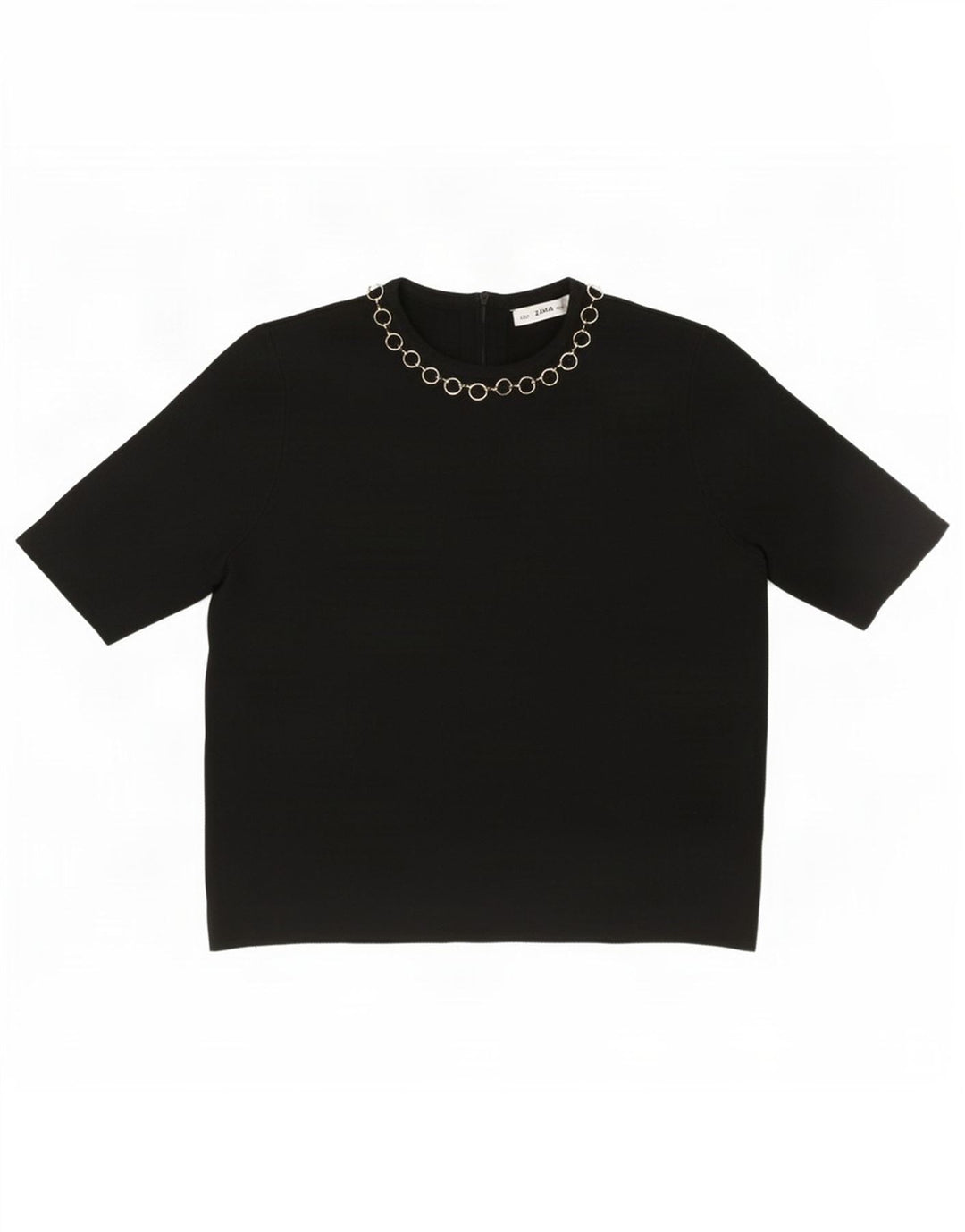 Zara Womens Crop Blouse Top UK 10 Small Black Viscose