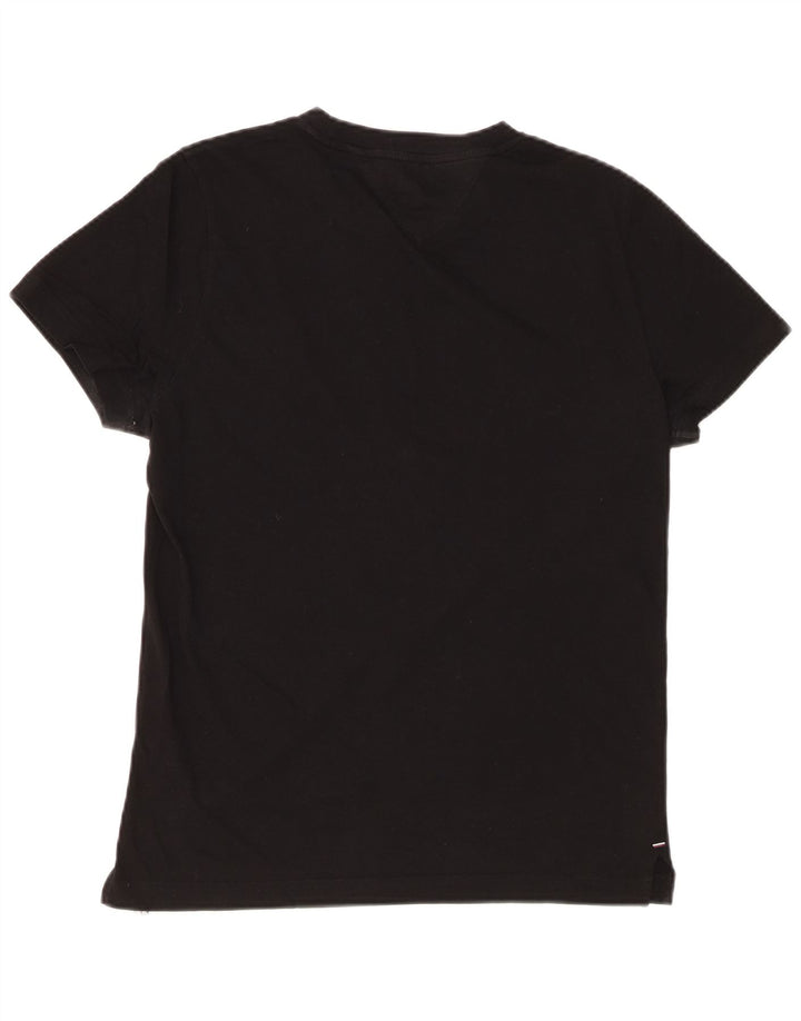 TOMMY HILFIGER Mens T-Shirt Top Small Black Cotton