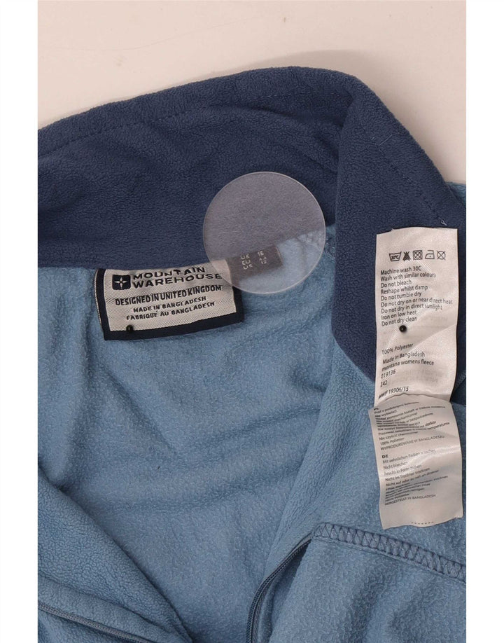 Mountain Warehouse Womens Zip Neck Fleece Jumper UK 16 Large Blue Polyester